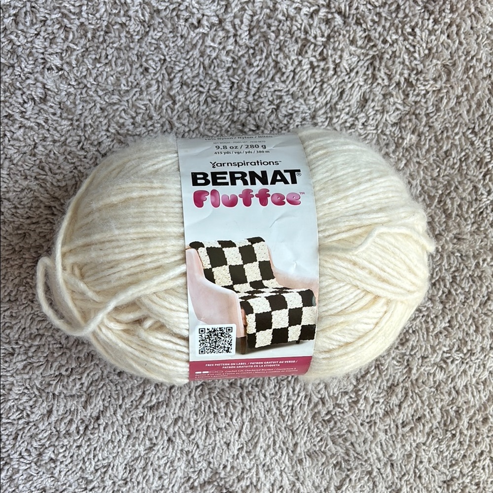 Soft Bernat Fluffee Cream Yarn